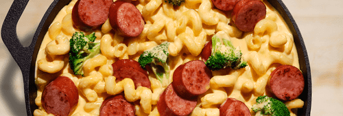 Smoked Sausage Mac & Cheese with Broccoli